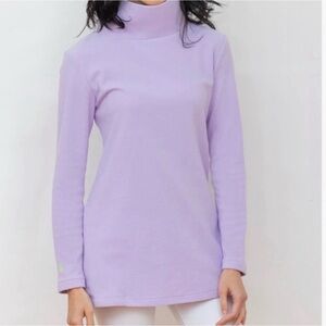 Dudley Stephen’s Women’s Lavender Turtleneck Terry Fleece Size Small